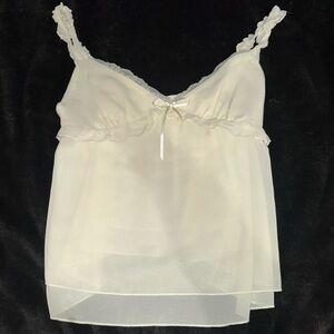 Elegant Cream Lace Trim Camisole